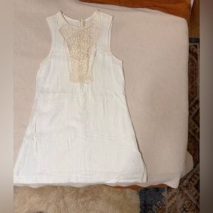 Free People Cream and Lace Shift Dress